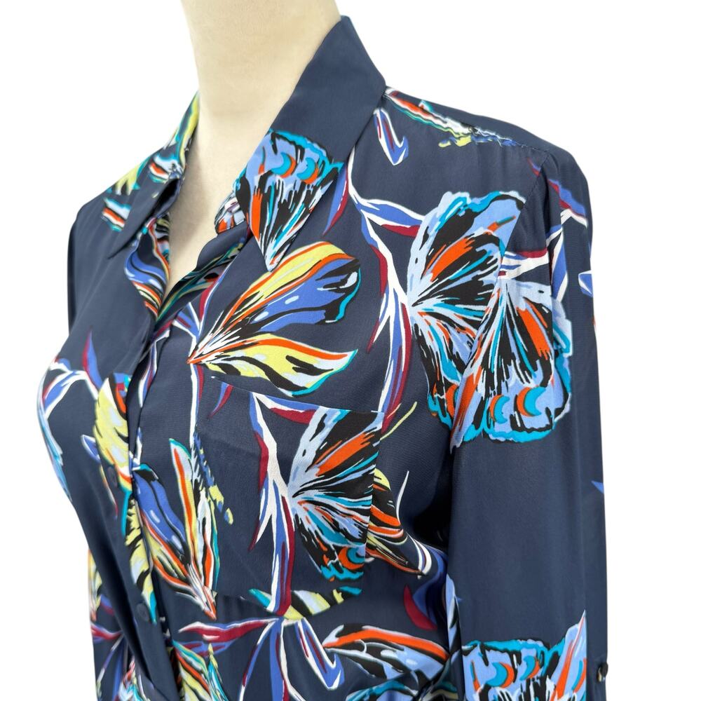 Diane von Furstenberg NWT Navy Prita Abstract Butterfly Print Silk Blend Dress - Picture 5 of 12